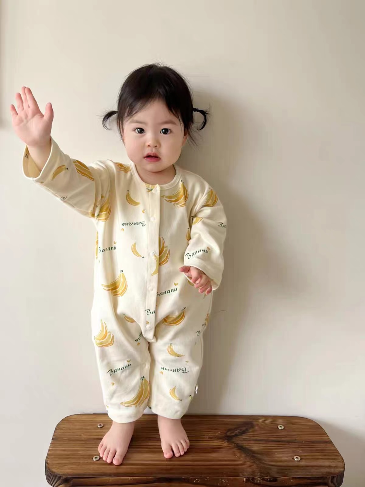 香蕉老虎開扣連身爬服