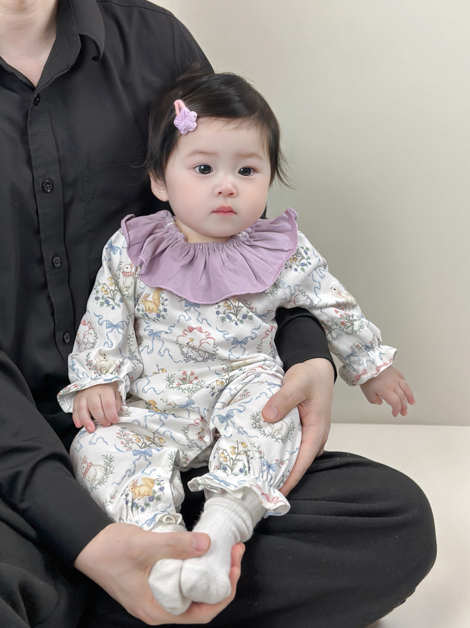 兔子翻領連身爬服