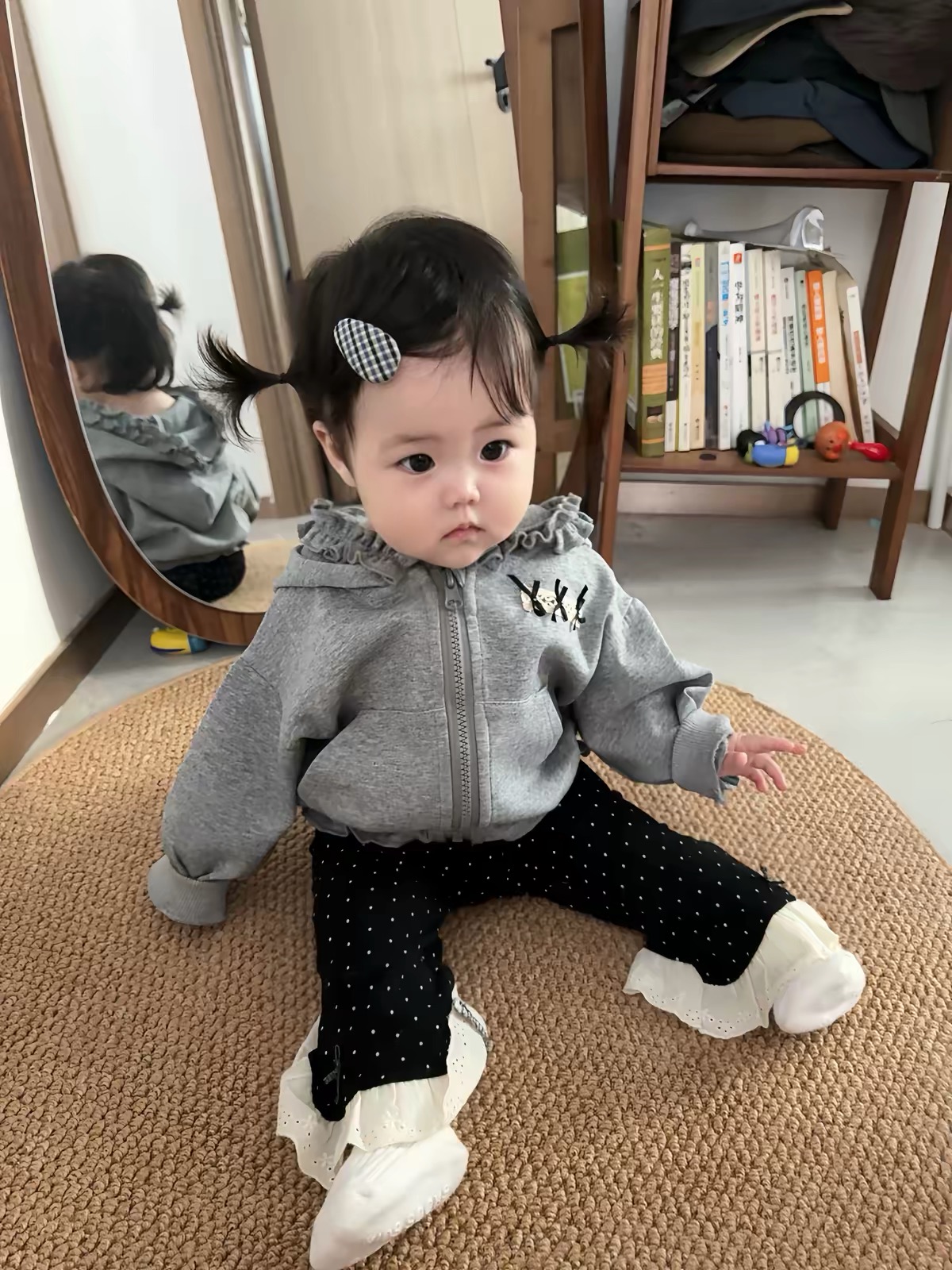 花邊點點喇叭褲